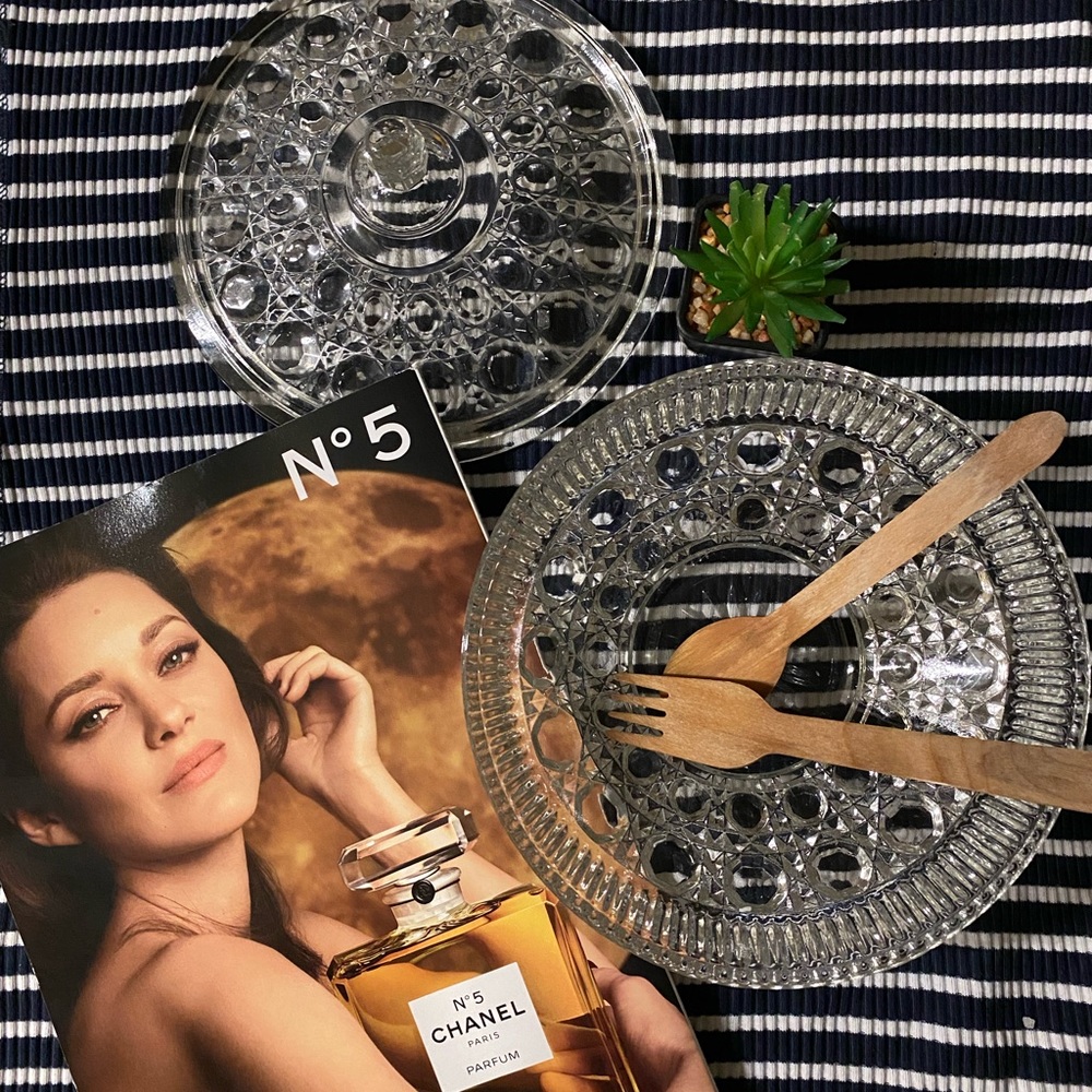 Vintage Crystal Bowl & Matching Lid